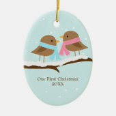 Love Birds Keramisch Ornament (Voorkant)