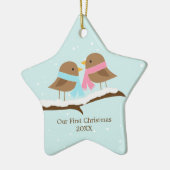 Love Birds Keramisch Ornament (Links)