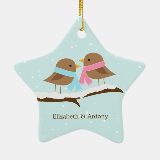 Love Birds Keramisch Ornament (Achterkant)