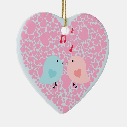 Love Birds Keramisch Ornament (Rechts)