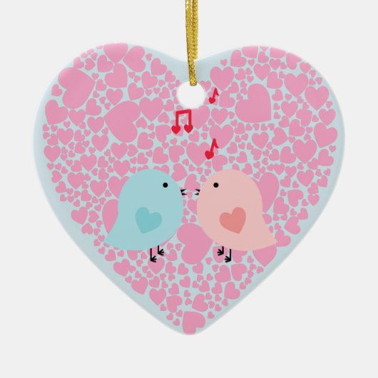 Love Birds Keramisch Ornament (Voorkant)