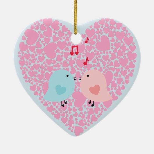 Love Birds Keramisch Ornament (Achterkant)