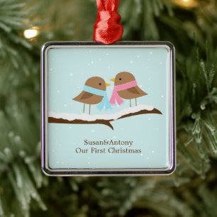 Love Birds Metalen Ornament