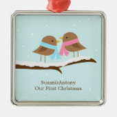 Love Birds Metalen Ornament (Voorkant)