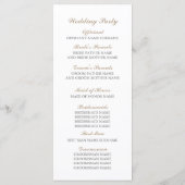 Love Birds paar huwelijksprogramma's Programmakaart (Achterkant)