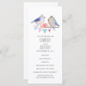 Love Birds paar huwelijksprogramma's Programmakaart (Voorkant / Achterkant)