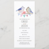 Love Birds paar huwelijksprogramma's Programmakaart (Voorkant)