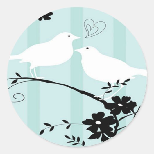 Love Birds Ronde Sticker (Voorkant)