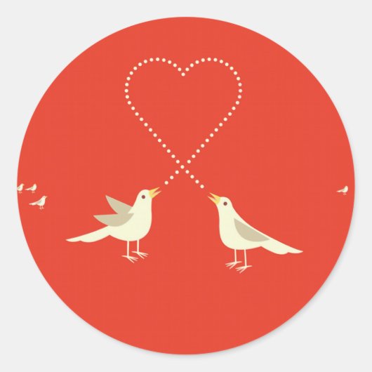 Love Birds Ronde Sticker (Voorkant)