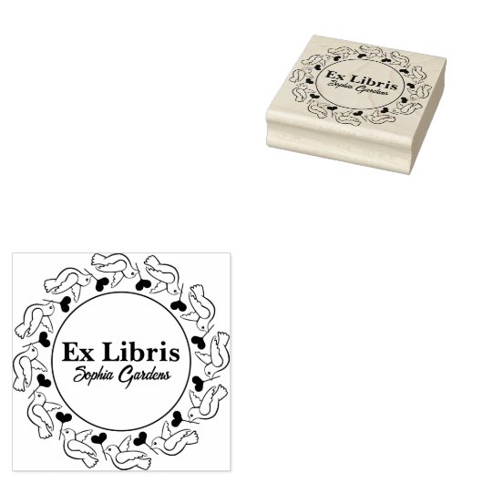 Love Birds Rubberstempel (Gestempeld)