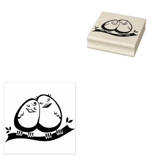Love Birds Rubberstempel (Gestempeld)