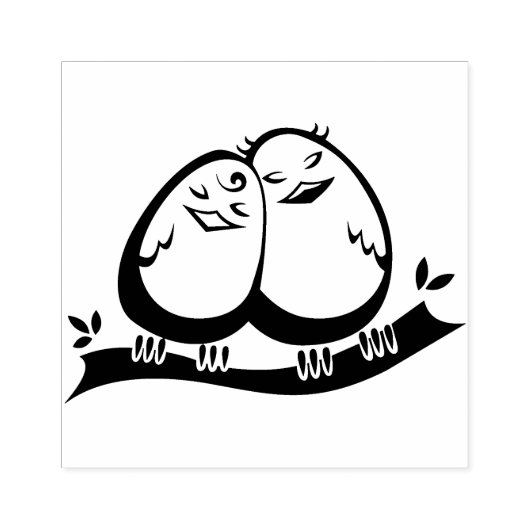Love Birds Rubberstempel (Afrduk)