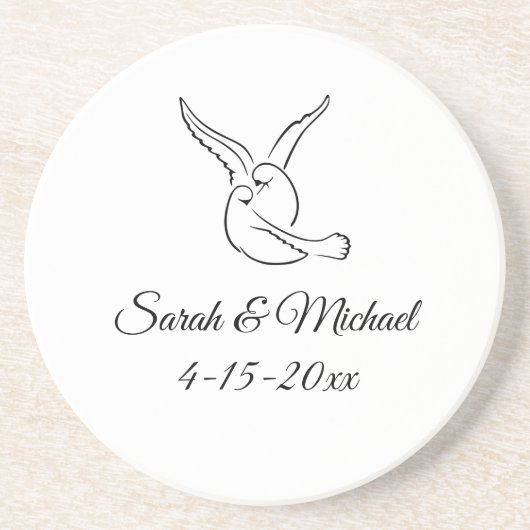 Love Birds Sandstone Coaster Zandsteen Onderzetter (Voorkant)