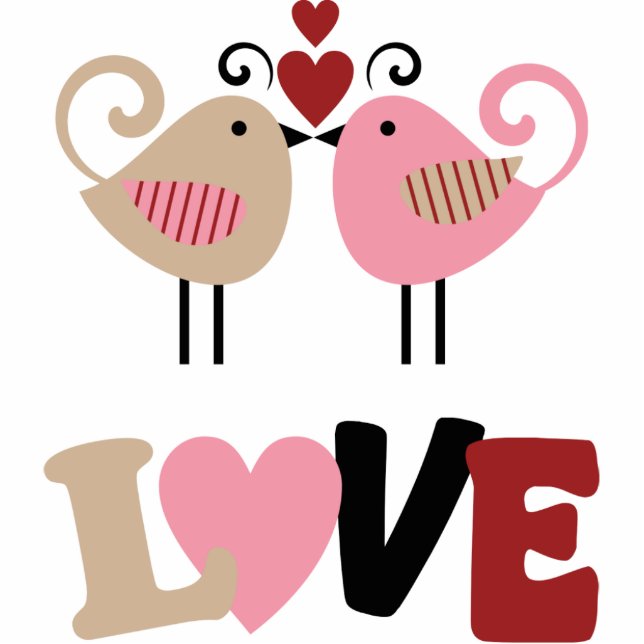 Love Birds Staand Fotobeeldje (Voorkant)