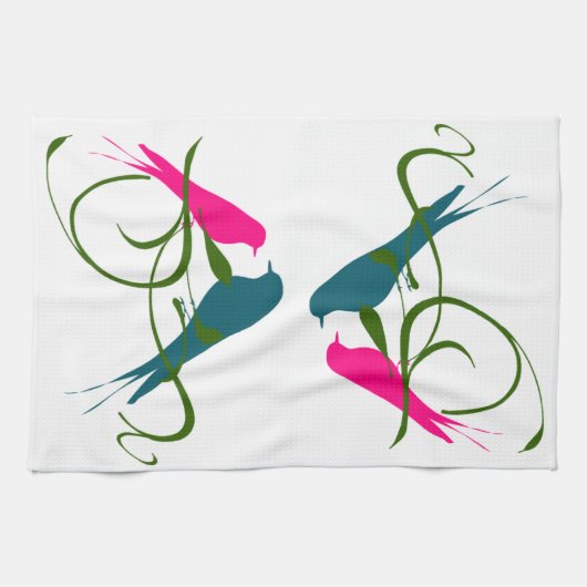 Love Birds Theedoek (Horizontaal)
