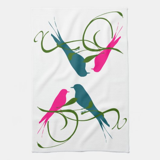 Love Birds Theedoek (Verticaal)