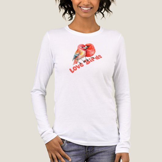 Love Birds Valentines Tri-Blend Shirt (Voorkant volledig)