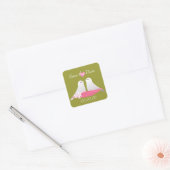Love Birds Vierkante Sticker (Envelop)