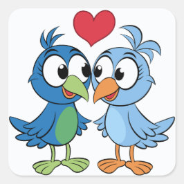 Love Birds Vierkante Sticker