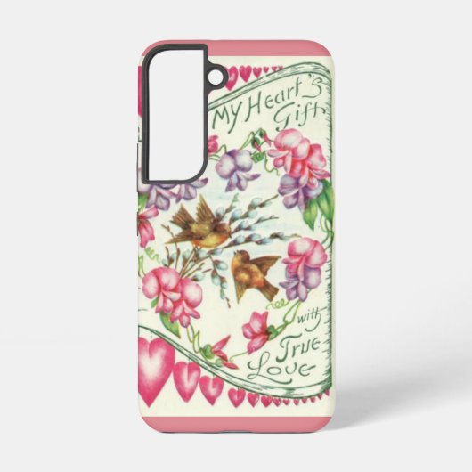 Love Birds Vintage Valentine's Day  Samsung Galaxy Hoesje (Achterkant)