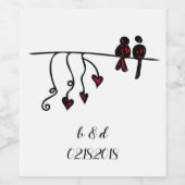 Love Birds Wijn Etiket (Enkel label)