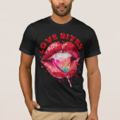 Love Bites Cute Lips Lollipop-Funny Valentijns T-shirt (Voorkant)