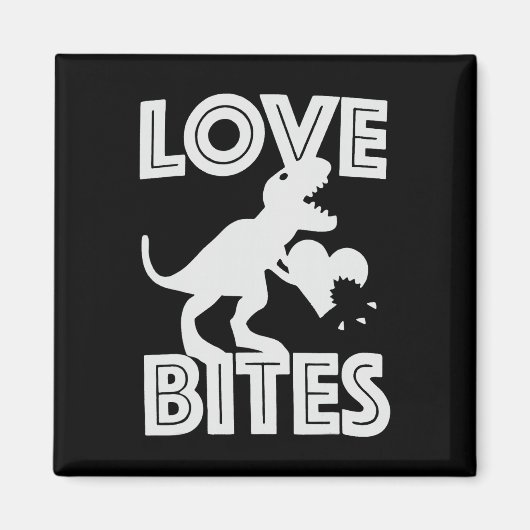 Love Bites Dinosaur Valentijnsdag  Magneet (Voorkant)