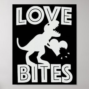 Love Bites Dinosaur Valentijnsdag  Poster