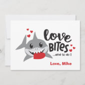 Love Bites | Dus ik Funny Shark Boy Valentijn Feestdagenkaart (Voorkant)
