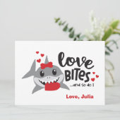 Love Bites | Dus ik Funny Shark Girl Valentijn Feestdagenkaart (Staand voorkant)