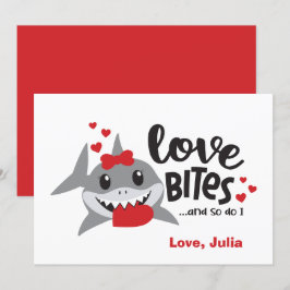 Love Bites | Dus ik Funny Shark Girl Valentijn Feestdagenkaart