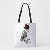 Love Bites: Gotisch Roos & Skeleton Hand Art Tote Bag (Voorkant)