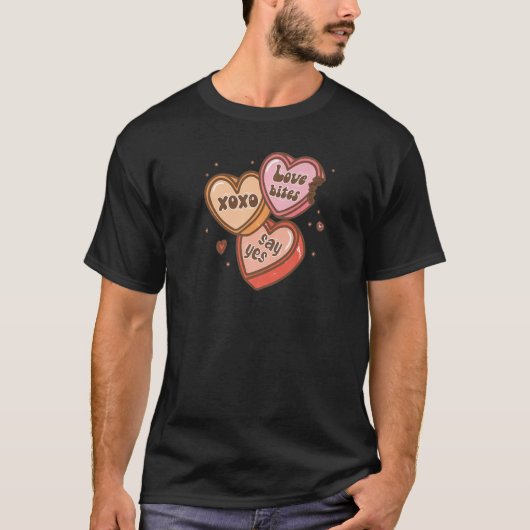 Love Bites, say Yes, XOXO - Valentijnsdag Graphi T-shirt (Voorkant)
