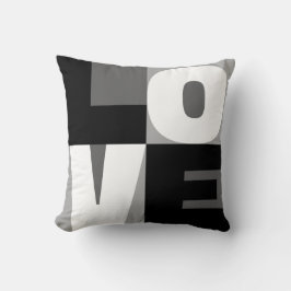 Love Black and White Clean-Cut Letter Art Design Kussen