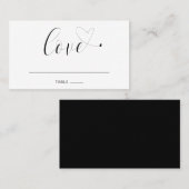 Love Black and White Cute Elegant Modern Wedding Plaatskaartje (Voorkant / Achterkant)