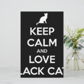 Love Black Cats Briefpapier (Staand voorkant)