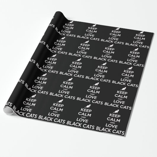 Love Black Cats Cadeaupapier (Uitgerold)