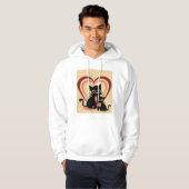 Love Black Cats Mannen Hoodie (Voorkant volledig)
