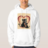 Love Black Cats Mannen Hoodie (Voorkant)