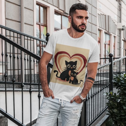 Love Black Cats Mannen T-Shirt