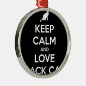 Love Black Cats Metalen Ornament (Rechts)