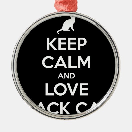 Love Black Cats Metalen Ornament (Voorkant)