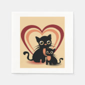 Love Black Cats Paper Napkins Servet (Voorkant)