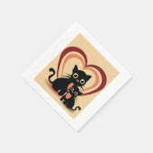 Love Black Cats Paper Napkins Servet (Hoek)