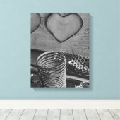 Love Black en White Canvas Afdruk (Insitu (Houten vloer))