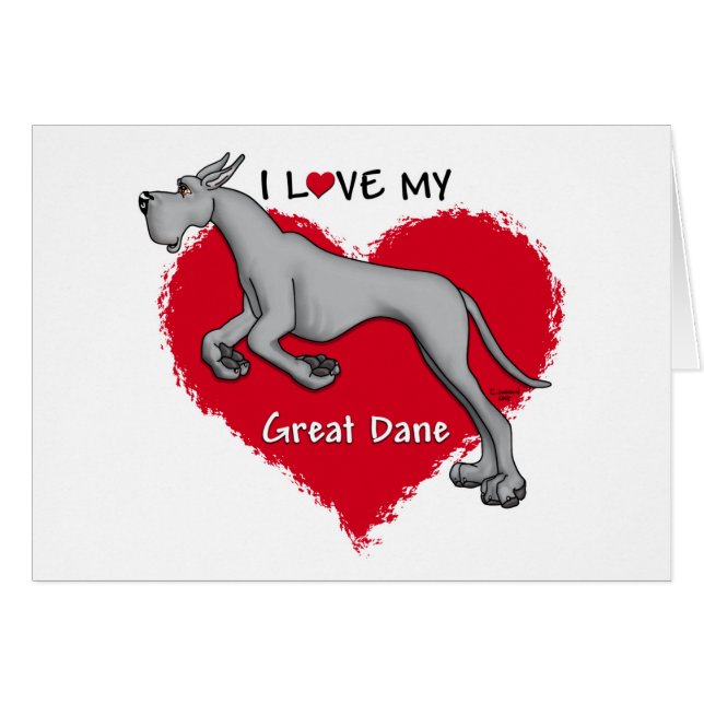 Love Black Great Dane (Voorkant Horizontaal)
