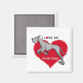 Love Black Great Dane Magneet (Voorkant / Achterkant)