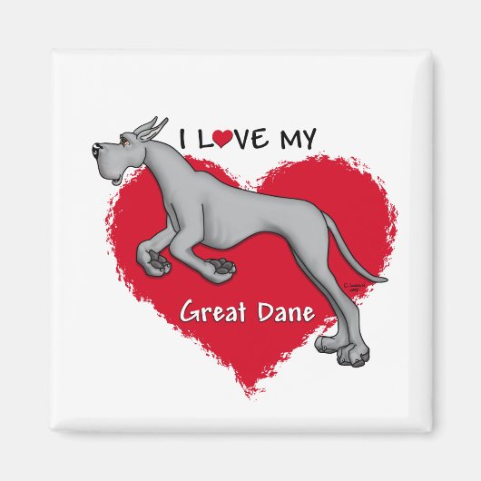 Love Black Great Dane Magneet (Voorkant)