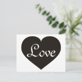 Love Black Heart Briefkaart (Staand voorkant)