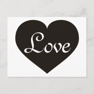 Love Black Heart Briefkaart